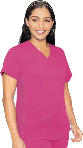 Vista 13 de Med Couture Touch - Camisa médica con cuello en V para mujer Sorbete de albaricoque