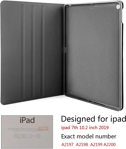 Vista 4 de Funda de flamenco rosa para iPad de 10.2 pulgadas, iPad 7ª/8ª/9ª generación, funda de piel sintética premium, con función de encendido automático a