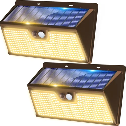 Vista 19 de Luces solares para exteriores, paquete de 1 unidad, 140 LED/3 modos de sensor de movimiento, luces para exteriores, alimentadas por energía solar