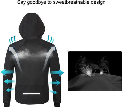 Vista 2 de INBIKE Chaquetas softshell de invierno para hombre, resistentes al viento y cálidas, ideales para ciclismo, correr, senderismo y otras actividades