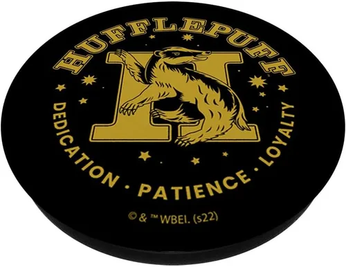 Vista 2 de Harry Potter House Hufflepuff Dedicación Paciencia Lealtad PopSockets PopGrip intercambiable