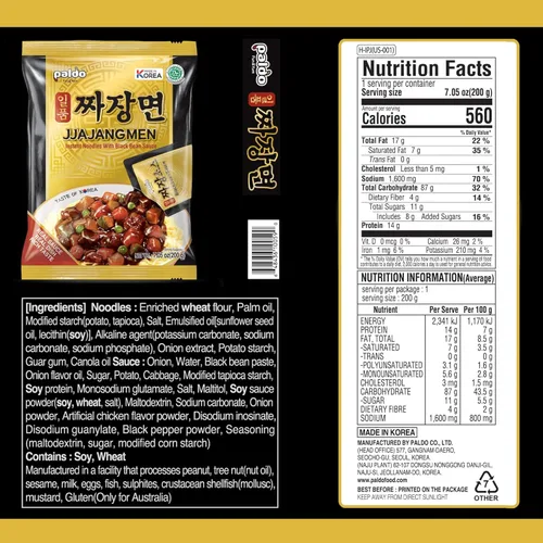 Vista 2 de Paldo Jjajang Ramen, 7.05 onzas (paquete de 4)