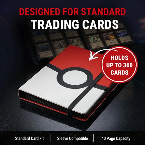 Vista 9 de Poke Ball Full-View Pro – Carpeta para guardar cartas de Pokémon, 9 por página