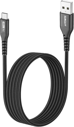 Vista 13 de SUNGUY Cable micro USB corto de 6 pulgadas, paquete de 3, cable USB a micro USB de 0.5 pies, cable de transferencia de datos USB 2.0 trenzado