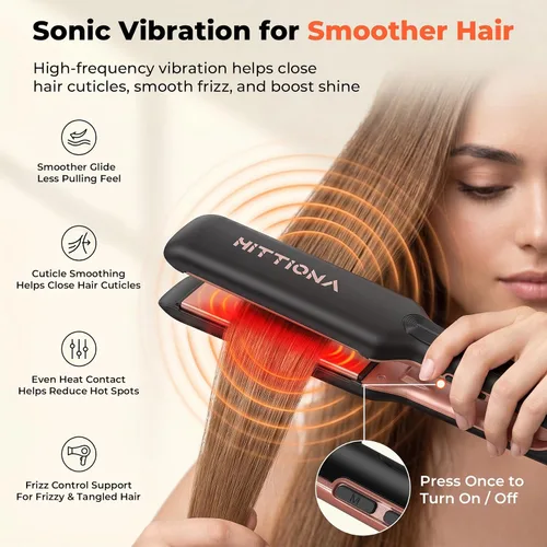 Vista 12 de HITTIONA Plancha de pelo de cerámica de 1.75 pulgadas de ancho para cabello