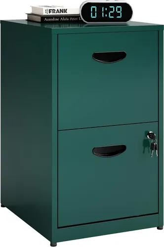 Vista 12 de Polup Archivador de 2 cajones con cerradura, archivadores metálicos para oficina en casa, archivador de dos cajones con cerradura, archivador