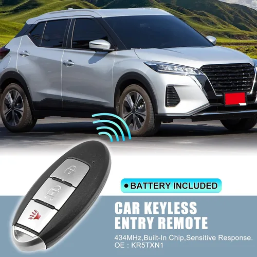 Vista 2 de X AUTOHAUX 434MHz KR5TXN1 - Llavero de repuesto inteligente de proximidad sin llave para Nissan Kicks 2018-2021 para Nissan Rogue Sport 2019-2021, 3