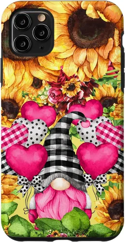 Vista 13 de Cute Sunflower Pattern for Women Pink Valentines Gnome Case for iPhone 17
