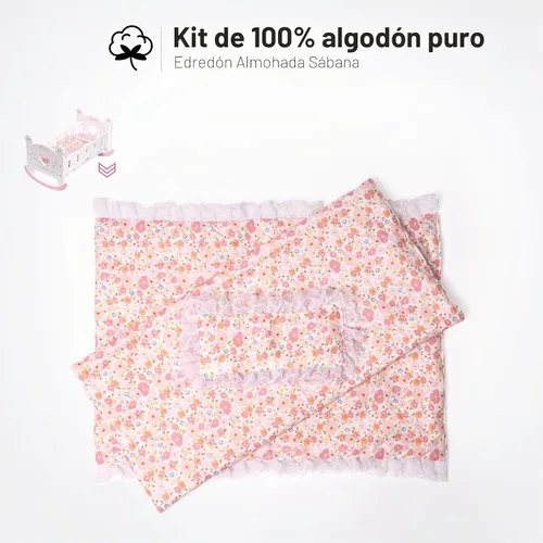 Vista 5 de ROBUD Cuna de Madera para Muñecas de Bebé, Juguetes de Cama para Muñecas de Bebé, para Muñecas de Hasta 18 Pulgadas, Accesorios para Muñecas