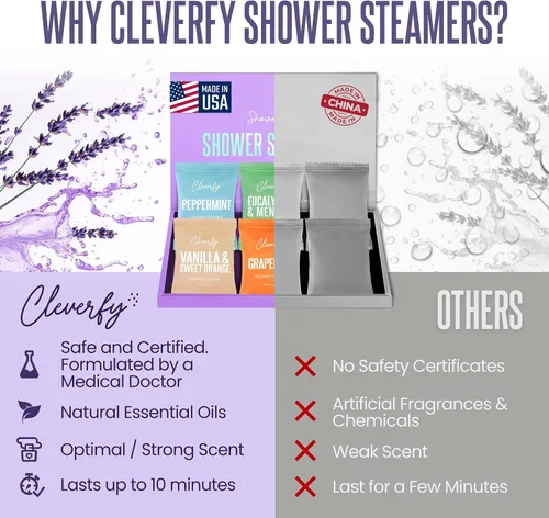 Vista 6 de Cleverfy - Vaporizadores de aromaterapia para la ducha, paquete variado de 6 bombas de baño para la ducha con aceites esenciales Vaporizador