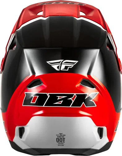 Vista 2 de FLY Racing Kinetic Crest MX Casco – Aprobado por DOT, carcasa de policarbonato ligero, equipo de protección avanzada para motocross Negro/Rojo/Gris