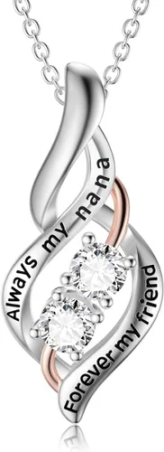 Vista 40 de Joyería de plata esterlina 925 para mujer, collar con pendiente de flor y corazón de cristal, para cumpleaños, regalos para mamá, abuela, esposa 01