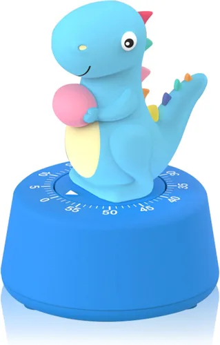 Vista 9 de ELE DEPI Temporizador de cocina mecánico de 60 minutos, lindo temporizador de dinosaurio para niños, temporizador de huevos de cuerda para cocinar