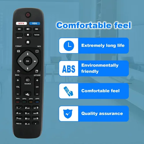 Vista 7 de Nuevo reemplazo remoto apto para Philips Smart TV NH500U NH500UW NH503UP 55PFL5602 50PFL5602 43PFL5602 75PFL6601 32PFL4902 40PFL4901 43PFL4901