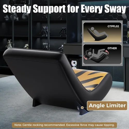 Vista 6 de GTPLAYER Silla mecedora de suelo para juegos – Sillas de juego rodantes con limitador de ángulo, asiento de suelo oscilante para jugadores, compacta