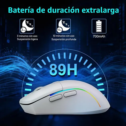 Vista 6 de E-YOOSO Ratón inalámbrico para juegos, 10,000 DPI, 6 botones programables