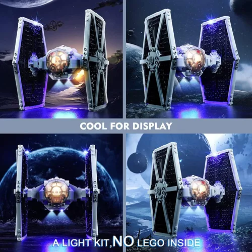 Vista 4 de BrickBling Kit de luz compatible con Lego Imperial TIE Fighter 75300 Kit de construcción (sin modelo), luces creativas compatibles con Lego Tie