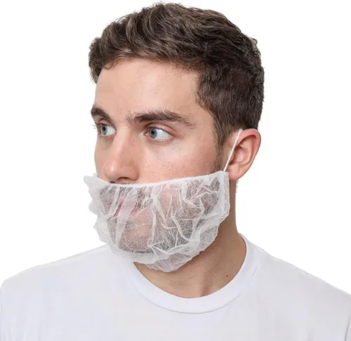 Vista 3 de Redes para barba, cubiertas desechables para barba, red de barba para servicio de alimentos, cocina, limpieza, 18 y 21 pulgadas, Blanco