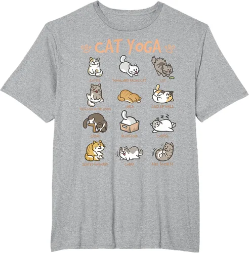 Vista 50 de Cat Yoga Poses Cats Practicing Mindfulness Meditación Kitten - Camiseta, Negro, S