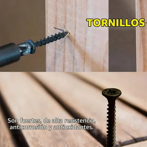 Vista 6 de Juego de 380 tornillos para paneles de yeso, tornillos de madera de 8 tamaños, tornillos de acero negro para paneles de yeso, cabeza de corneta