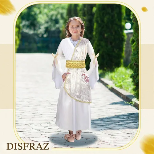 Vista 6 de Geyoga Disfraz griego de Toga para niños y niñas, cosplay de Halloween