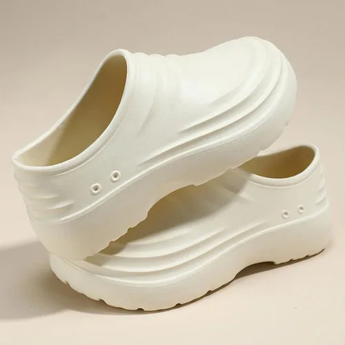 Vista 4 de Zapatos de chef para hombres y mujeres, resistentes al aceite, sandalias de trabajo para enfermera, jardín, baño, sandalias de trabajo, ligeras
