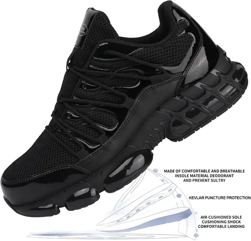 Vista 5 de Zapatos de punta de acero para hombres y mujeres, zapatos de punta compuesta, zapatos de seguridad indestructibles, ligeros, con puntera de acero