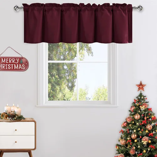 Vista 70 de DWCN Cortinas de Cenefa para Sala de Estar, Cocina, Baño/Sótano - Aqua Sólido, 1 Panel, 42 x 12 Pulgadas, Oscurecimiento de Habitación Solid Short
