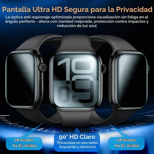 Vista 7 de LK 4Pack for Apple Watch Series 12/11/10 46mm Privacy Screen Protector Negro