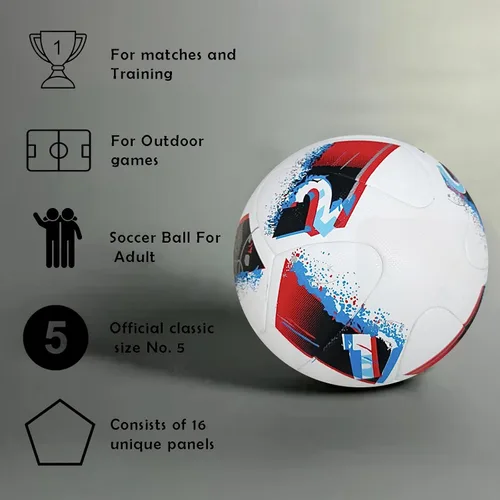 Vista 4 de Euro Cup Soccer Ball Tamaño 5 – 2016 Francia Final Match Football Réplica Regalo icónico de recuerdos para amantes y coleccionistas del fútbol
