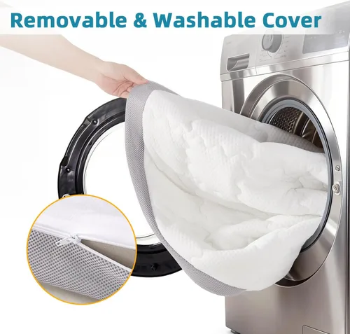 Vista 9 de SAPHREAS Cubrecolchón de espuma viscoelástica, tamaño individual, espuma viscoelástica de gel refrescante de 3 pulgadas y funda de colchón suave