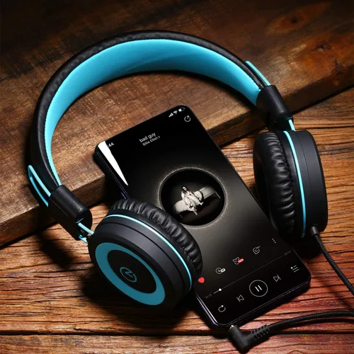 Vista 2 de noot products Auriculares para niños K11 plegables estéreo sin enredos de 5 pies de largo cable de 0.138 in Jack Plug in Ear Auriculares con cable
