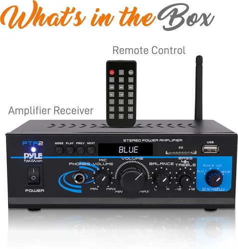 Vista 8 de Pyle Home Mini - Amplificador de potencia estéreo (2 x 40 W) PTA2 mini amperio