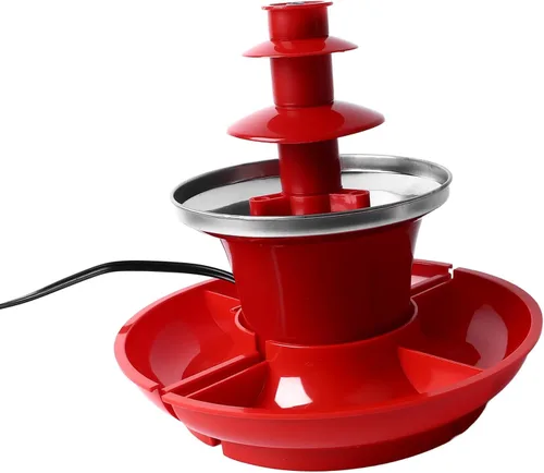 Vista 9 de FLEXMAN Fuente de chocolate, plato desmontable de 3 capas, fuente de chocolate de acero inoxidable con bandeja de hasta 17 onzas de chocolate