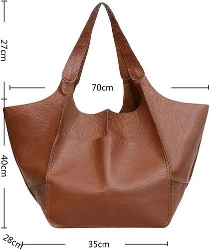 Vista 3 de ZOSIVEB Bolso de mano grande, bolso de mano de piel sintética, bolso de hombro, bolso cruzado suave, bolso de viaje de gran