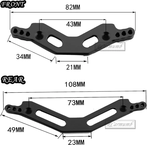 Vista 6 de RC Upgrades Pieza para 1/10 Big Rock 3S BLX, granito/Senton 3S BLX (Mega550), 1/8 Typhon 3S BLX (Mega550), torre de choque delantera trasera