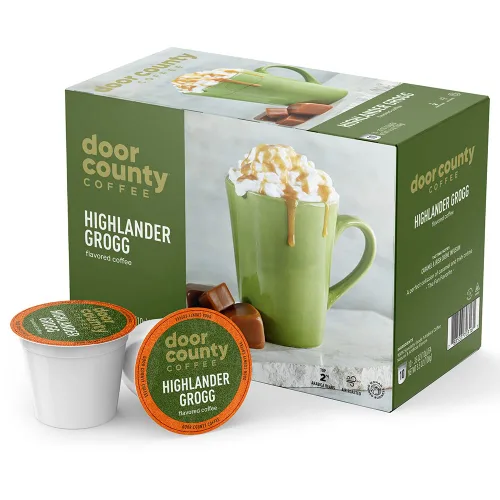 Vista 16 de Door County Coffee Café Molido con Sabor a Toffee de Almendra - 10 Tazas de Una Sola Porción - Tostado Medio - 100% Arábica Especial - Gourmet