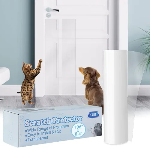 Vista 10 de KEBE Protector de arañazos para puerta, protege la pared de tus muebles con una cubierta transparente de alta calidad resistente para arañazos