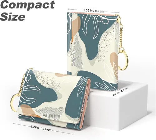 Vista 2 de Nipichsha Cartera para mujer, pequeña cartera para tarjetas de crédito para mujer, cartera delgada con tarjetero RFID, Moda
