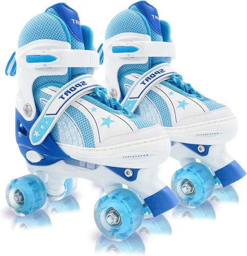 Vista 11 de Adjustable Kids Roller Skates for Girls and Boys Ages 3-5 5-8 8-12, All 8 Wheels of Girl's Skates Shine, Safe and Fun Illuminating for Outdoor