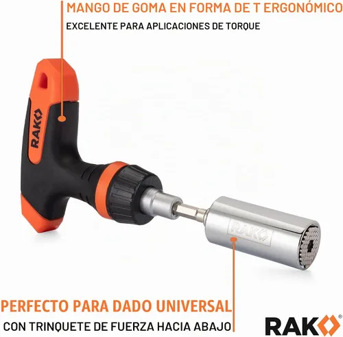 Vista 4 de RAK Universal Socket Grip (0.276 - 0.748 pulgadas) - Llave de trinquete multifunción, adaptador de taladro eléctrico de 15 piezas, conjunto