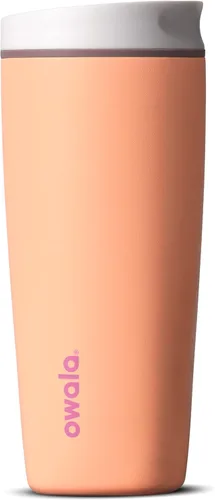 Vista 15 de Owala SmoothSip Slider - Vaso de café aislado de acero inoxidable, reutilizable, taza de café helado, taza de viaje para café caliente, sin BPA, 12