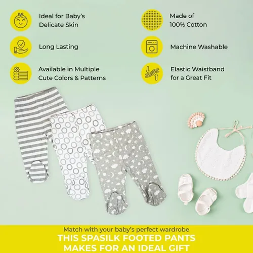 Vista 7 de Spasilk Paquete de 3 pantalones de algodón para bebé niño