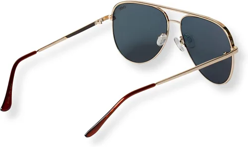 Vista 2 de EVEE Gafas de sol de aviador de metal a la moda con lentes de espejo reflectantes planos de gran tamaño (GEMINI)