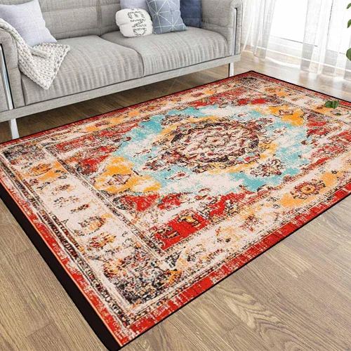 Vista 28 de TOMWISH - Alfombra abstracta pintada a mano en blanco y negro con pintura dorada, sala de estar, dormitorio, decoración de suelo, alfombra