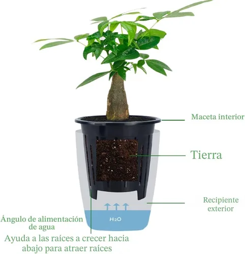 Vista 3 de OJYUDD - Juego de 8 maceteros de 4 pulgadas con autorriego de plástico con maceta interior, maceta de flores blanca, moderna y decorativa para todas