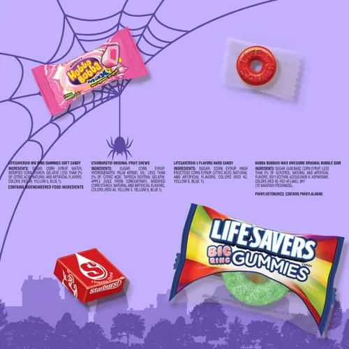 Vista 8 de Starburst, Life Savers, Hubba Bubba y Life Savers - Gomitas de caramelo de Halloween, mezcla surtida, masticables, de chicle de burbujas y caramelos
