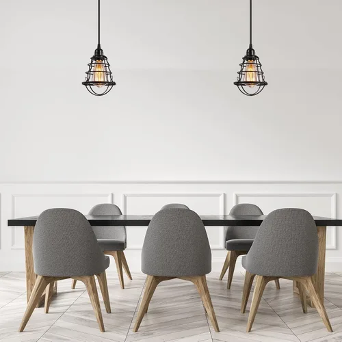 Vista 6 de INNOCCY - Lámpara colgante industrial Edison E26 E27, base vintage ajustable, lámpara colgante para cocina, hogar, 2