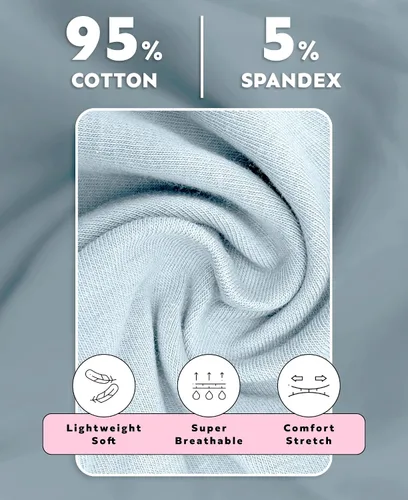 Vista 6 de Sexy Basics Paquete de 5 camisetas sin mangas PowerFlex con espalda nadadora para mujer / Camisetas sin mangas elásticas de algodón y elastano