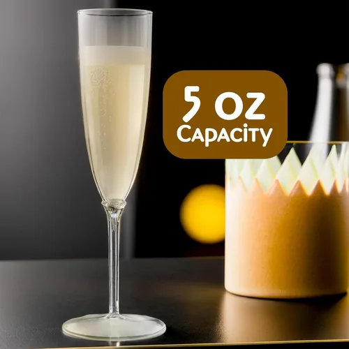 Vista 4 de Amscan Copas de champán de plástico desechables elegantes transparentes – 5 onzas (8 unidades) – Copas perfectas para bodas, duchas, fiestas